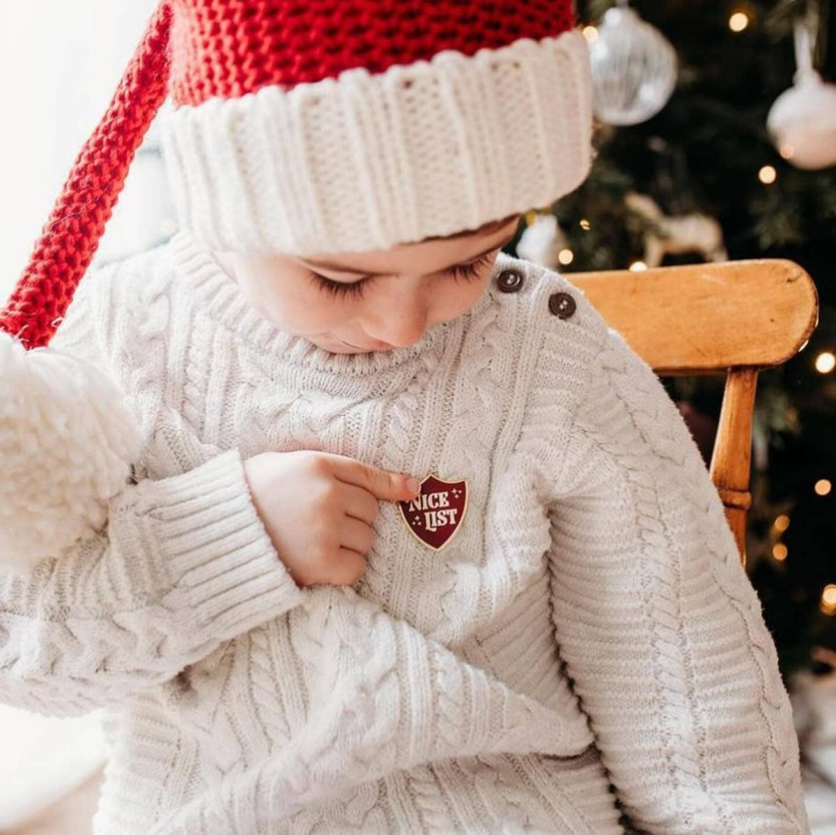 Nice List Badge Enamel Pin for Christmas & Children Stocking
